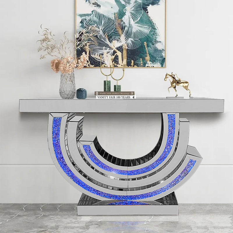 KENISHA Mirror 44" Wide Console Table with LED Lights