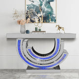 KENISHA Mirror 44" Wide Console Table with LED Lights