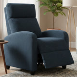KENNEDALE Blue Corduroy 27" x 40" Height Push-Back Recliner Chair