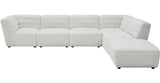 KERENA White Faux Sheep Skin 142" Wide Modular Sectional
