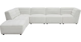 KERENA White Faux Sheep Skin 142" Wide Modular Sectional