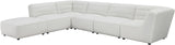 KERENA White Faux Sheep Skin 142" Wide Modular Sectional