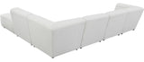 KERENA White Faux Sheep Skin 142" Wide Modular Sectional