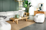 KERENA White Faux Sheep Skin 142" Wide Modular Sectional