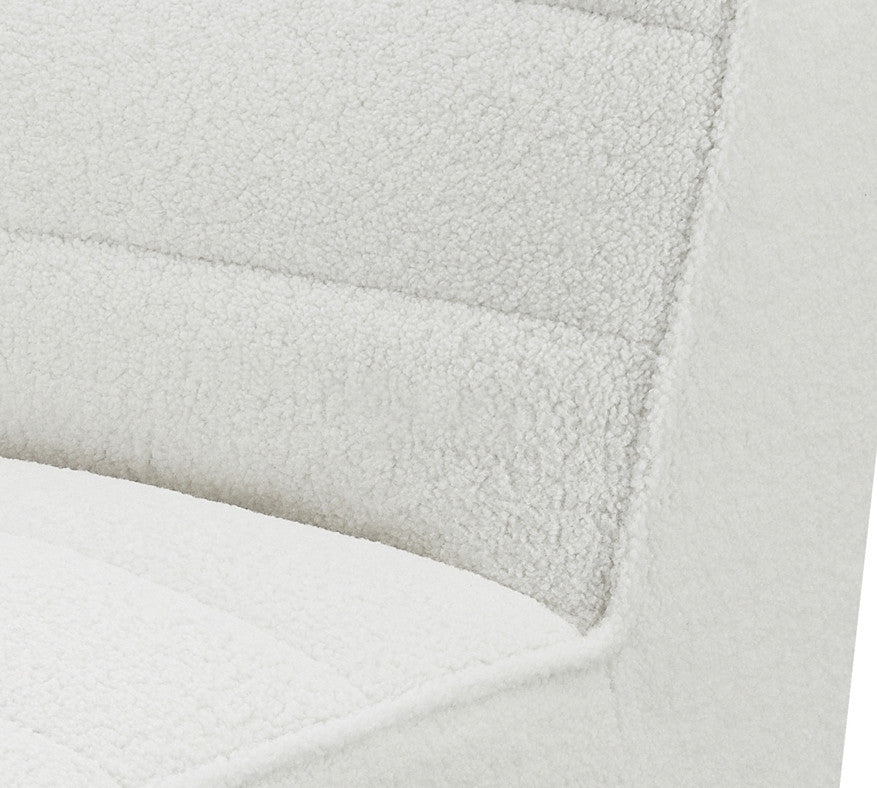 KERENA White Faux Sheep Skin 142" Wide Modular Sectional