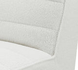 KERENA White Faux Sheep Skin 142" Wide Modular Sectional