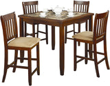KERIAM Cherry 5 Piece Counter Height Set