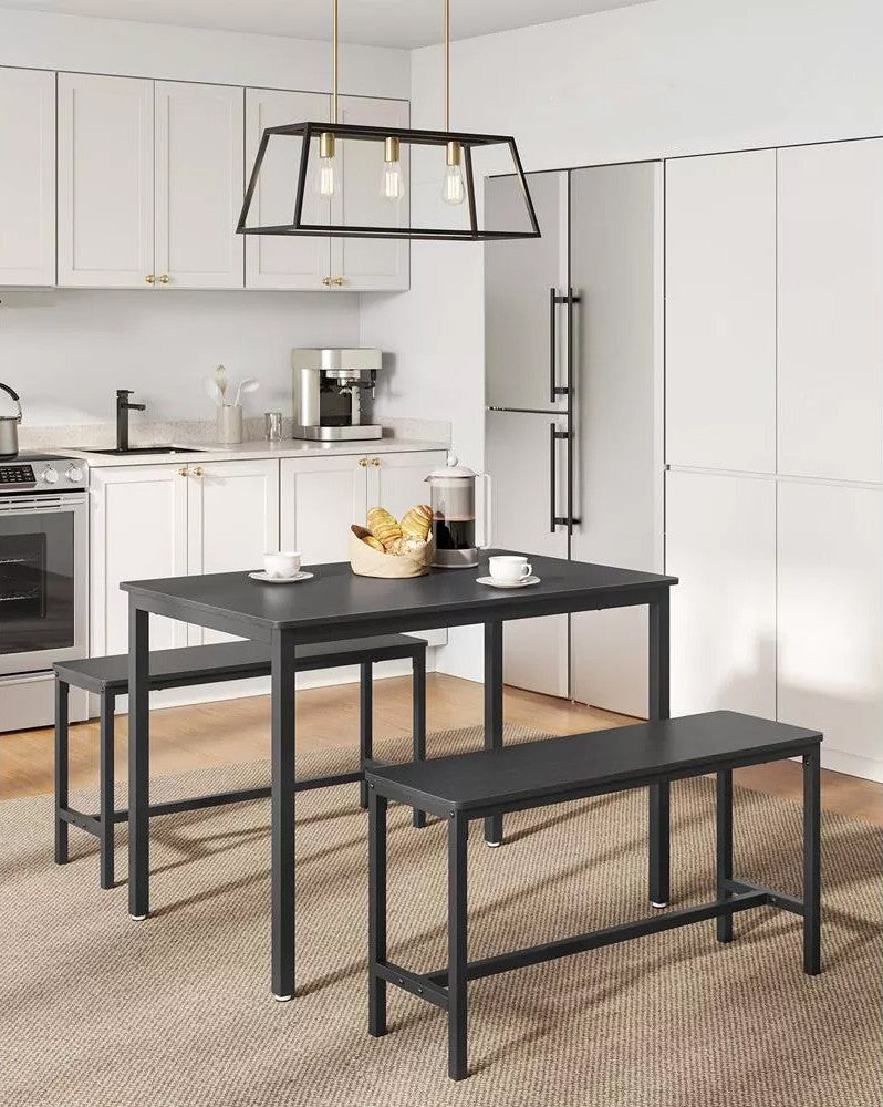 KERK Black Bench Dining Set