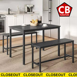 KERK Black Bench Dining Set