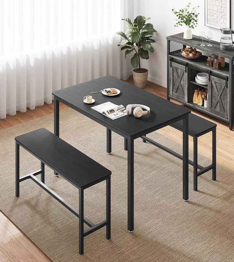KERK Black Bench Dining Set