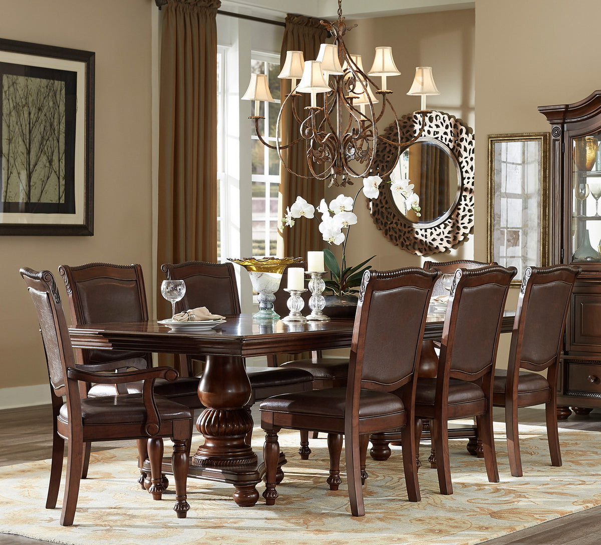 KERRY Cherry 7 Piece Dining Set