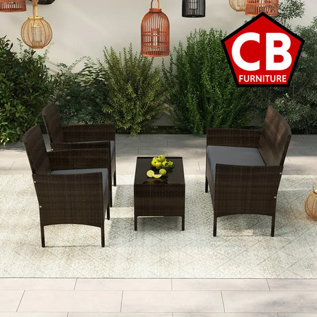 KESTEN Brown & Gray 4 Piece Sofa Patio Set