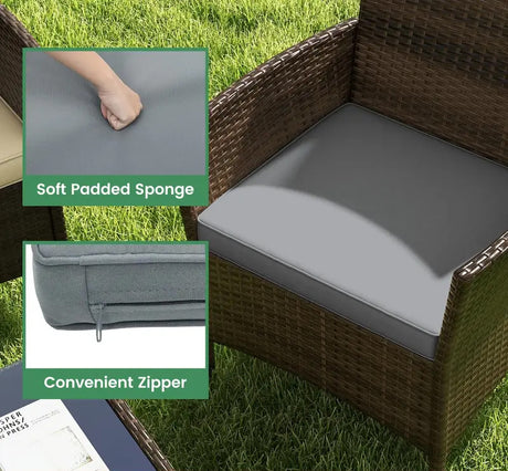 KESTEN Brown & Gray 4 Piece Sofa Patio Set