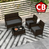 KESTEN Brown & Gray 4 Piece Sofa Patio Set