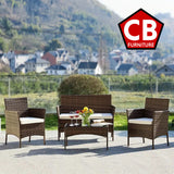 KESTEN Brown & Beige 4 Piece Sofa Patio Set