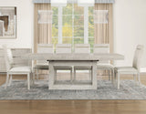 KEYBAY Distressed Greige 9 Piece Dining Set