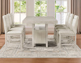 KEYBAY Distressed Greige 9 Piece Counter Height Set