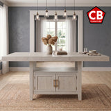 KEYBAY Distressed Greige 80" Wide x 42" Depth Counter Table