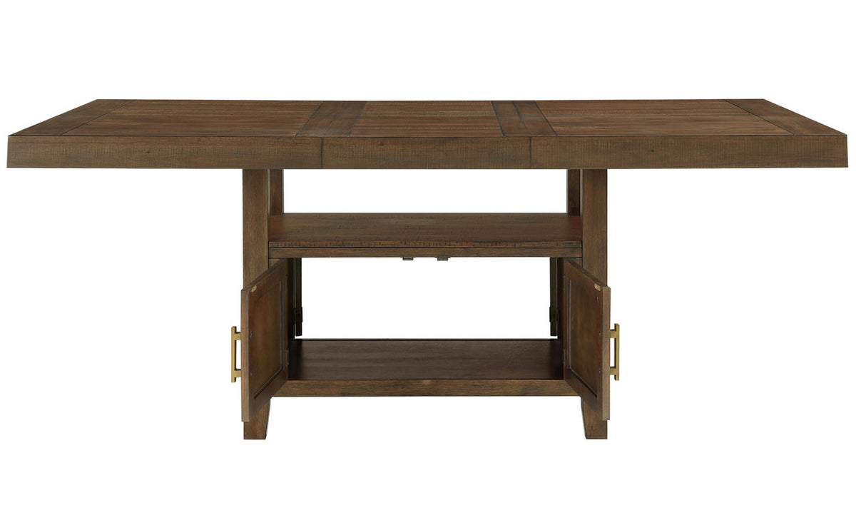 KEYBAY Distressed Toffee 9 Piece Counter Height Set
