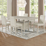 KEYBAY Distressed Greige 7 Piece Counter Height Set