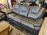 KEYWEST Gray Reclining Sofa & Loveseat with Drop Down Table