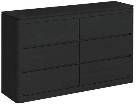 KIERAN Black 62" x 37" Height Dresser with Handless Drawer Fronts