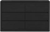 KIERAN Black 62" x 37" Height Dresser with Handless Drawer Fronts