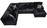 KIESTON Black Corduroy 143" Wide x 94" Depth Oversized Sectional