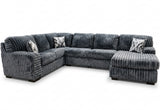 KIESTON Dark Gray Corduroy 143" Wide x 94" Depth Sectional