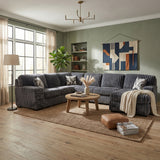 KIESTON Dark Gray Corduroy 143" Wide x 94" Depth Sectional