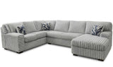 KIESTON Light Gray Corduroy 143" Wide x 94" Depth Sectional