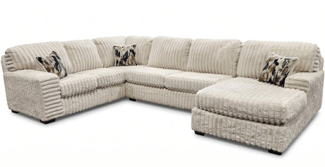 KIESTON Cream Corduroy 143" Wide x 94" Depth Sectional