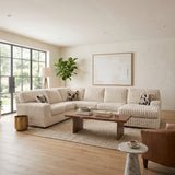 KIESTON Cream Corduroy 143" Wide x 94" Depth Sectional