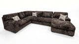 KIESTON Chocolate Corduroy 143" Wide x 94" Depth Sectional