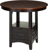 KILEEN Chestnut 60" Wide Storage Counter Table with Extension