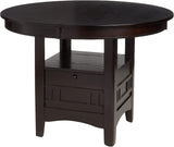 KILEEN Dark Brown 60" x 42" Storage Dining Table with Extension