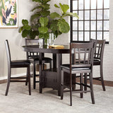 KILEEN Dark Brown 5-Piece Counter Height Set