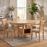 KILEEN Natural 5 Piece Storage Dining Set with Extension