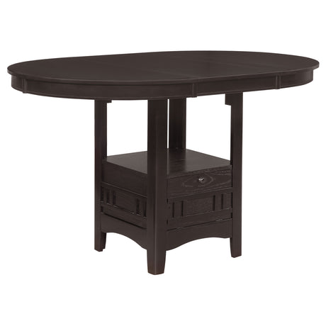 KILEEN Dark Brown 60" x 42" Storage Counter Table with Extension