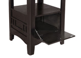 KILEEN Dark Brown 60" x 42" Storage Counter Table with Extension