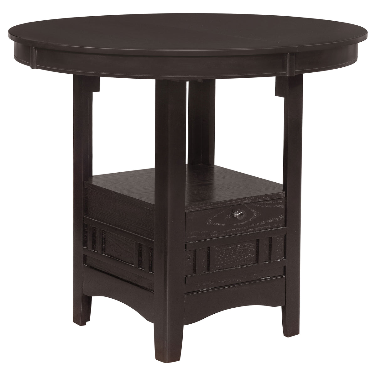 KILEEN Dark Brown 60" x 42" Storage Counter Table with Extension