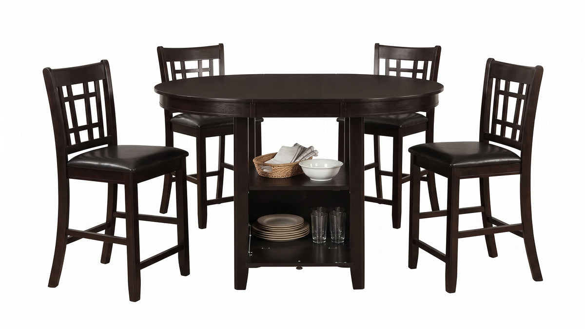 KILEEN Dark Brown 7-Piece Counter Height Set