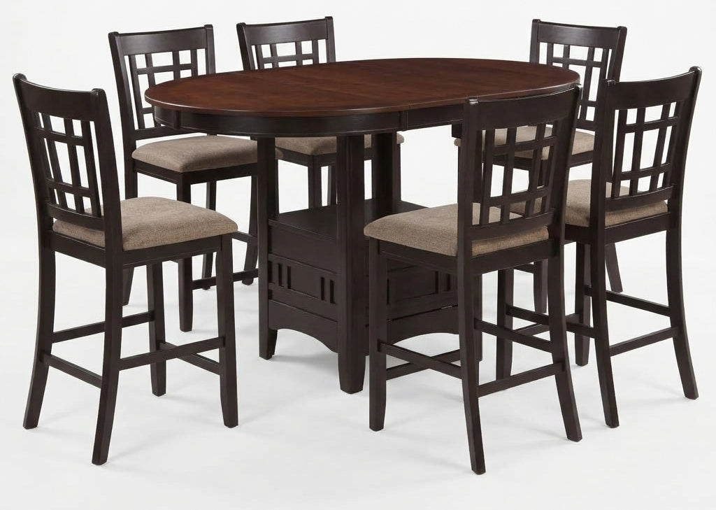 KILEEN Chestnut 7 Piece Counter Height Set