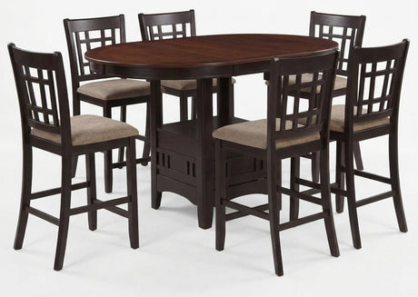 KILEEN Chestnut 7 Piece Counter Height Set