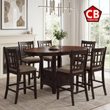 KILEEN Chestnut 7 Piece Counter Height Set
