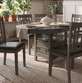 KILEEN Gray 60" x 42" Storage Dining Table with Extension