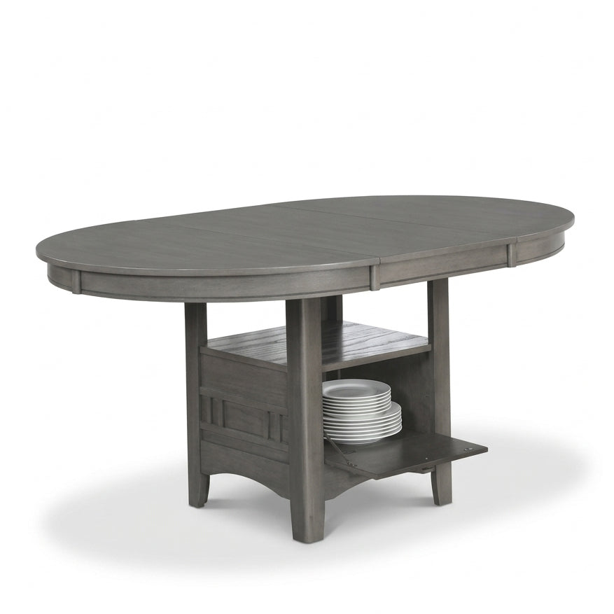 KILEEN Gray 60" x 42" Storage Dining Table with Extension