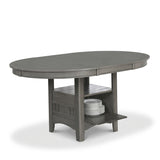 KILEEN Gray 60" x 42" Storage Dining Table with Extension
