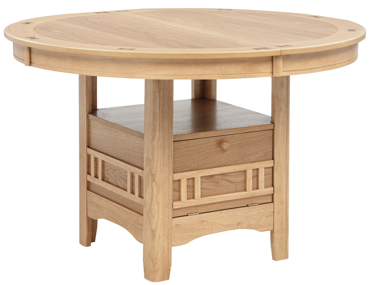 KILEEN Natural 60" x 42" Storage Dining Table with Extension