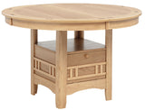 KILEEN Natural 60" x 42" Storage Dining Table with Extension